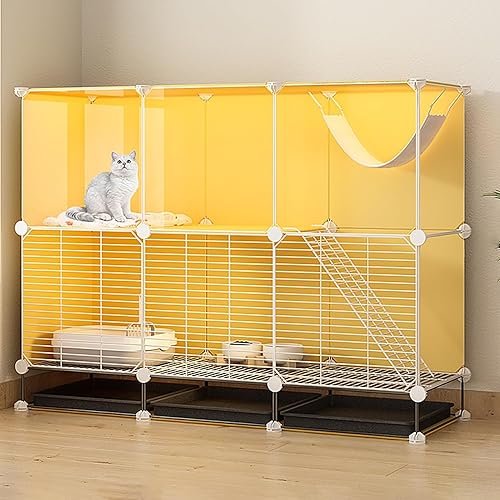 Cage pour chats d'intérieur modulable bleue 75x39x122 cm avec plateformes - 2