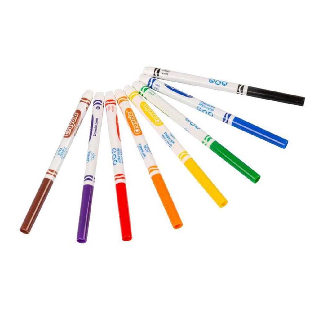 Crayola Ultra-Clean Washable Markers, Color Max, Fine Line Classic Colors 8 Ea (Pack of 15)