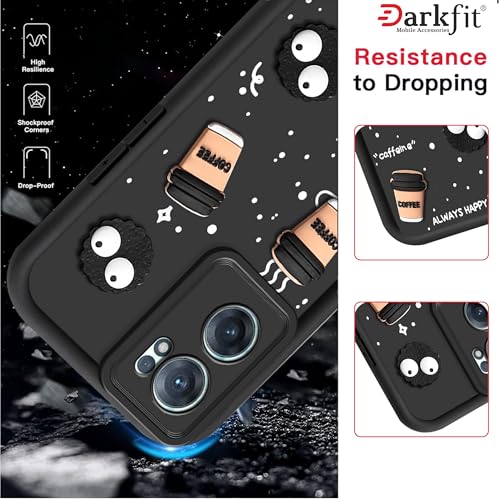 Image of Back Case Cover Compatible with OnePlus Nord CE 2 5G | Cute Fun Cartoon Ball 3D Coffee Silicone Case | Body Protection | Camera Protection | Shock Proof | Color Black | Pack of 1