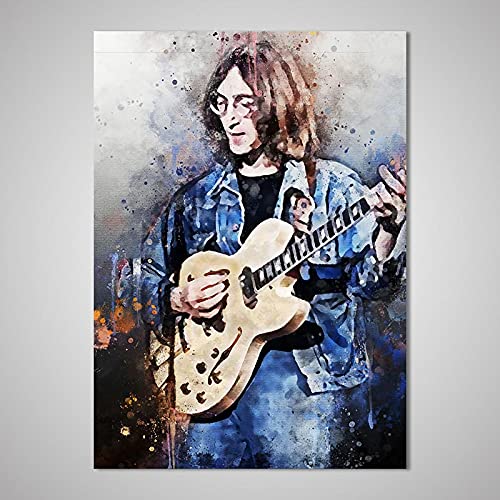Poster John Lennon – Impression sur toile sans cadre – Décoration murale pour salon, chambre à coucher, décoration d’intérieur – 50 x 75 cm - Les Beatles, Paul McCartney, John Lennon, RIngo Starr, George Harrison Poster John Lennon - Impression sur toile sans cadre - Décoration murale pour salon, chambre à coucher, décoration d'intérieur - 50 x 75 cm