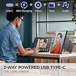 Moniteur portable OLED ViewSonic VP16-OLED 15,6 po 1080p avec USB C alimenté 40W à double sens, Validé Pantone, Calibré en usine, Support ergonomique intégré avec couverture de protection, Noir
