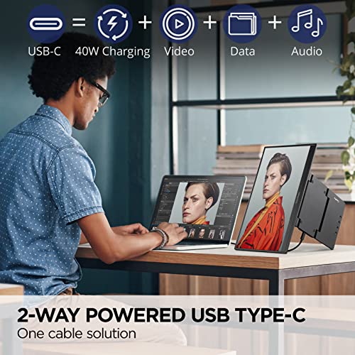 Viewsonic 15.6 Inch 1080P Portable Oled Monitor With 2 Way Powered 40W Usb C, Pantone Validated, Factory Calibrated, Built In Ergonomic Stand With Protective Cover (Vp16-Oled),Black #TOP3