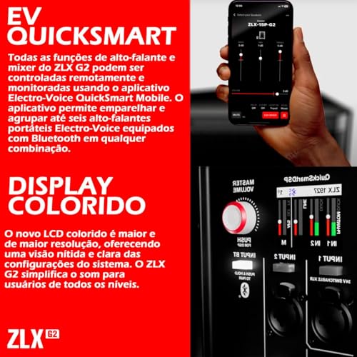 Caixa de Som de Electro Voice Ativa ZLX-8P-G2 1000w 8 Polegadas