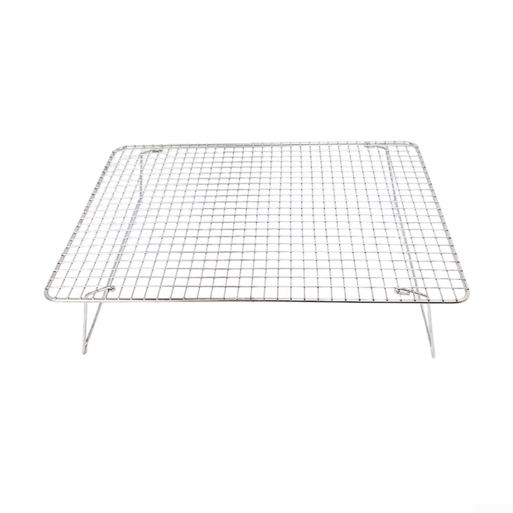 FACAIIO Ensemble de grille de refroidissement empilable en acier inoxydable 304, 41,9 x 30,5 x 8,9 cm, grille de cuisson à 3 niveaux, avec bords lisses pour gâteaux, biscuits, pain (trois couches)