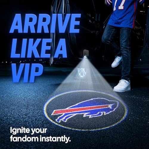 Image of LED Car Door Light - Officially Licensed NFL Wireless Projector - Show Your Team Pride - Battery Powered, Easy Install