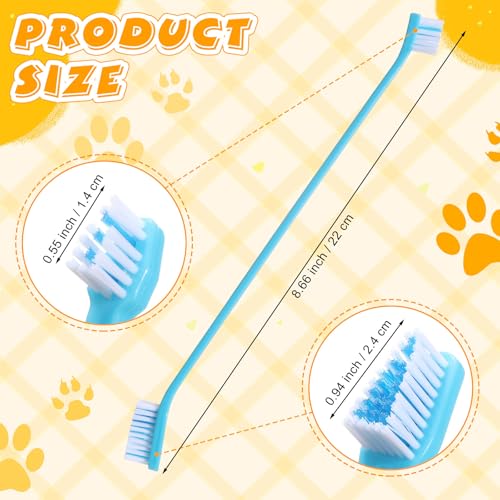 Image of Nuenen 150 Pcs Dog Toothbrush Dual Headed Dental Brushes Puppy Tooth Brushing Kit Long Handle Toothbrush for Large and Small Dogs Cats Most Pets Teeth Cleaning Oral Care Supplies (Bright Color)