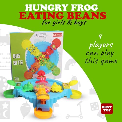 Image of MAJIK Hungry Frog Game for Kids Frog Eating Beans Toy for Boys and Girls 2-4 Players Board Game for Family Best Birthday Gift for Kids