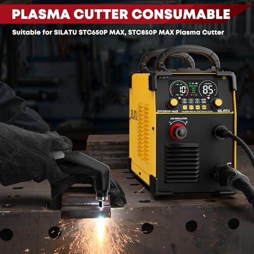 Image of SILATU 23Pcs IPT60 Plasma Cutter Torch Consumables, .030'' /.045'' Cutting Torch Kit Plasma Cutter Accessories for Blowback Pilot Arc Plasma Cutter STC850P MAX, STC650P MAX, CUT55 NHF, CUT65DS