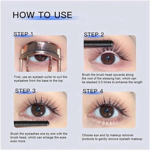 Washable Extra Slim Metal Mascara - 3D Curling Waterproof Iron Mascara Black for Long Lasting, Bristleless Lashes - Image 7