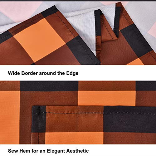 Halloween Tablecloth, Plaid Checkered Table Cloth, Orange and Black Tablecloths, Machine Washable Tablecloth Square for Dinner Party Decoration, 55 x 55 inch - Thumbnail 7