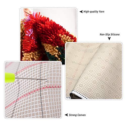 Image of clubevy Tapestry Kits Latch Hook Rug Kits Carpet Embroidery Needlework Button Package DIY Rugs Cross Stitch Kit, Flamingos