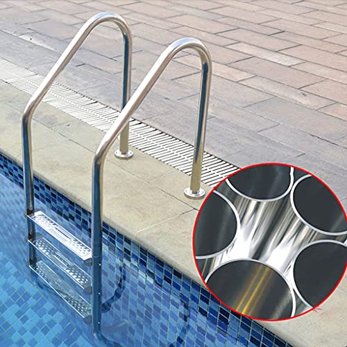 Escalera para piscina de acero inoxidable con 3 peldaños antideslizantes miniatura 3