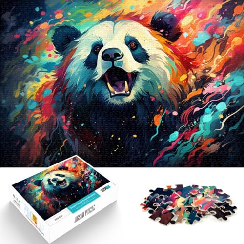 Juego de pensamiento tipo puzzle de panda de 1000 piezas: rompecabezas difícil de 38x52 cm