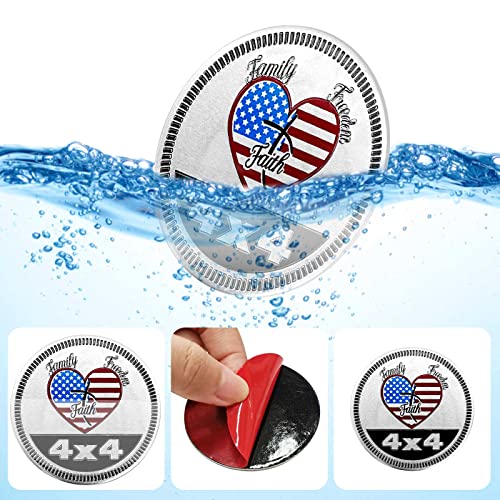 Image of Faith 4 x 4 Automotive Badge Decals & Stickers - 3D Metal Car Badges Compatible with Jeep Wrangler Vehicles, Trucks & SUV