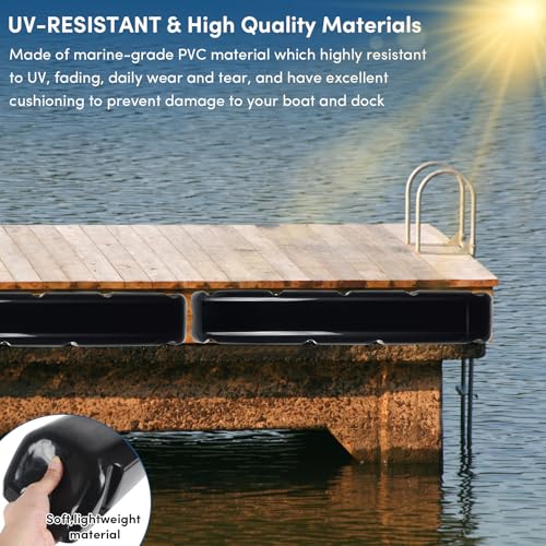 HUCHUANXIAN Dock Bumper,Black 38 inch Dock Bumper Guard,PVC Boat Dock Bumper,Dock Bumpers Marine Post Bumper for Horizontal Deck or Pier Fenders-4 Pack by HUCHUANXIAN - Image 3