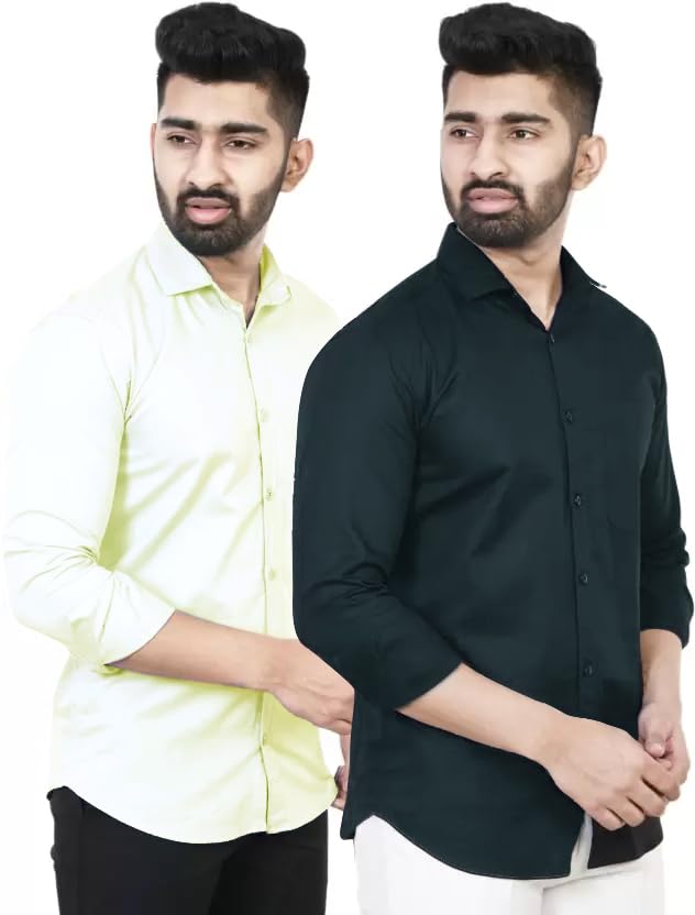 Image of Tee Projekt Premium Plain Cotton Shirt for Men | Cotton Shirt | Casual Shirt | Solid Shirt | Full Sleeves | Formal Shirt