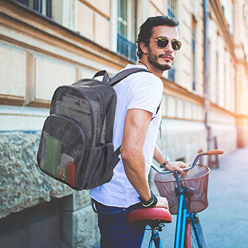 COVAX Mesh Backpack for School, Heavy Duty Mesh Bookbag, Semi-Transparent Back Pack for Beach, Swimming, Sports, Work, Travel2