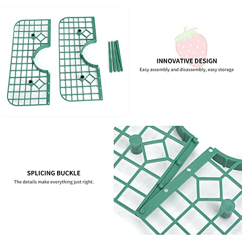 5 Pack Plant Melon Supports Cages Cradles Trellis For Watermelon, Cantaloupe, Pumpkins, Strawberries - Avoid Ground Rot - Reusable (Square Strawberry Support) #TOP5