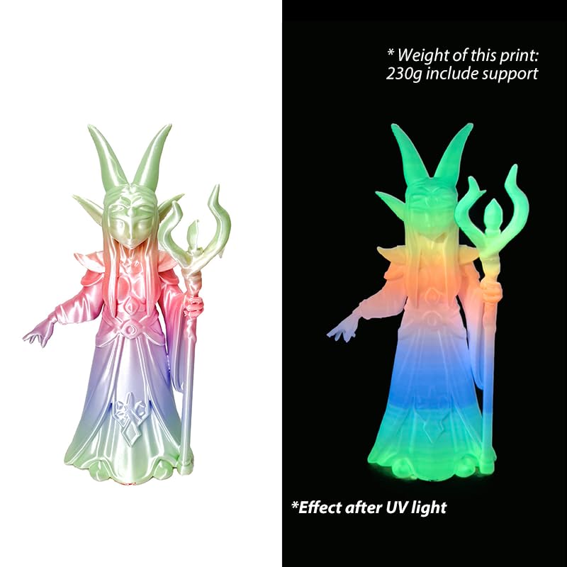 Image of Rainbow Glow in Dark Silk PLA Marshmallow 1.75mm 1kg Luminous 3D Filament | Shiny Smooth Surface Gradient Bright Night Light printing Hide layer Line 1kg spool 2.2lb for Printer Bambu Snapmaker AMS FDM