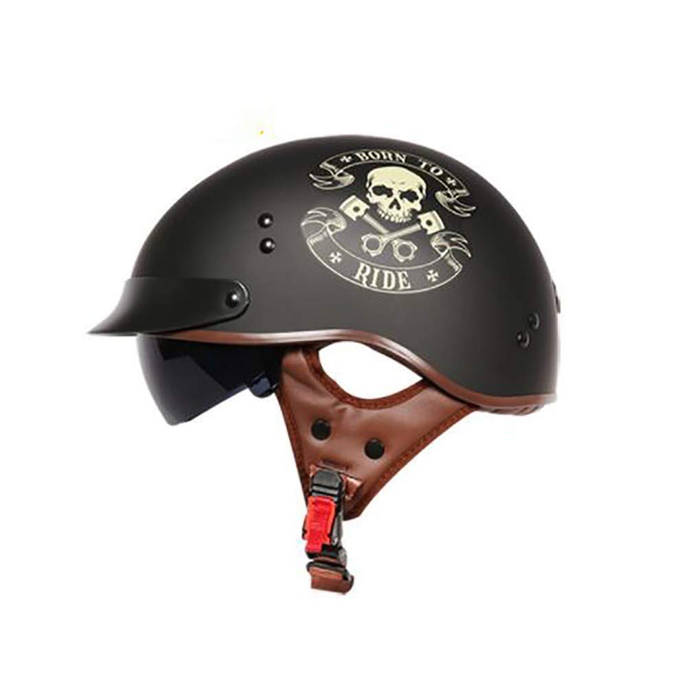 Buy GAOZH Motorcycle Half Helmet,Retro Open Face Harley Helmet Classic Personality Moped Scooter