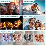 4K Digital Camera for Photography Autofocus, 2024 Latest 48MP Vlogging Camera for YouTube with SD Card, 2 Batteries, 3" 180°Flip Screen Compact Travel Camera for Teens with 16X Zoom, Anti-Shake,Black - Image 4