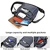 A-QMZL Shoulder Bag Men's Crossbody Bag Large Capacity Messenger Bags Nylon Man Bag Casual Handbag Side Satchel with Multiple Pockets for Working HikingTraveling (Black 1) #4