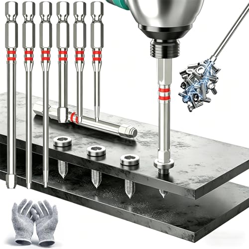 2026 New Pagoda Hex Screwdriver Bit Set, Magnetic Pagoda Hex Bits, 6-Piece Pagoda-Shaped Drill Bit Set, High-Magnetic Screwdriver Drill Bit Set for Electric Drill Wrench DIY Repair (1Set)