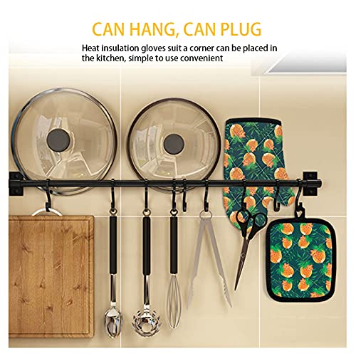 Yiekeluo Skeleton Halloween Style Oven Mitts And Pot Holder Sets Machine Washable Polyester Heat Resistant Thick Mats For Kitchen Cooking Baking Bbq #TOP4