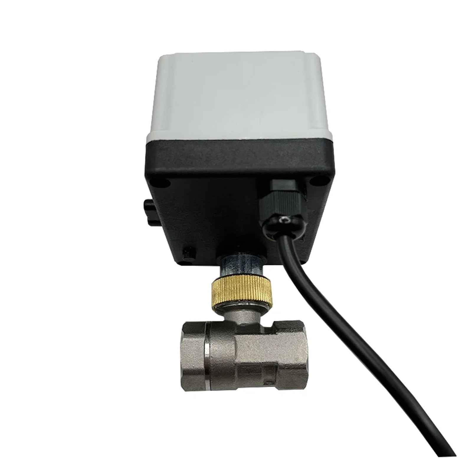 Valve motorisée Vanne à boisseau sphérique motorisée en acier inoxydable 1/2" avec interrupteur manuel 220 V, vanne à boisseau sphérique électrique à trois fils et deux points(220VAC)