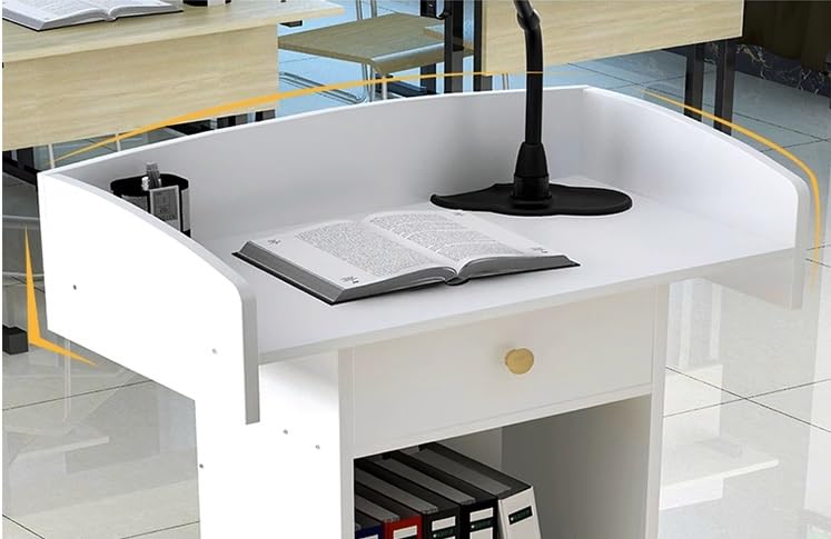 Púlpito de recepción de bienvenida blanco para hoteles e iglesias 7