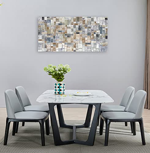 Yearainn Large Abstract Canvas Wall Art For Living Room Wall Decor Geometric Patterns Canvas Prints Artwork Brown Grey Indigo Rectangle Canvas Pictures Home Office Wall Decorations Ready To Hang 20 Inch X 40 Inch thumb #3