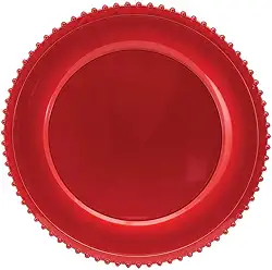 Tuut, Linha Home Decor, Sousplat Com Borda Decorada, Vermelho, 33cm