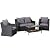 7 Piece PE Wicker Patio Conversation Sets with Gray Cushions
