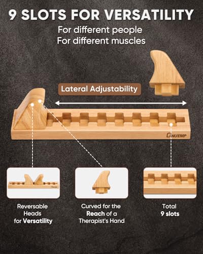 ONUEMP Psoas Release Tool, Fully Adjustable Hip Hook Psoas Muscle Release Tool, for QL, Hip Flexor, Back, Hamstring, Glute, Iliacus and Neck Pain Relief - Deep Tissue Myofascial Release, Wood