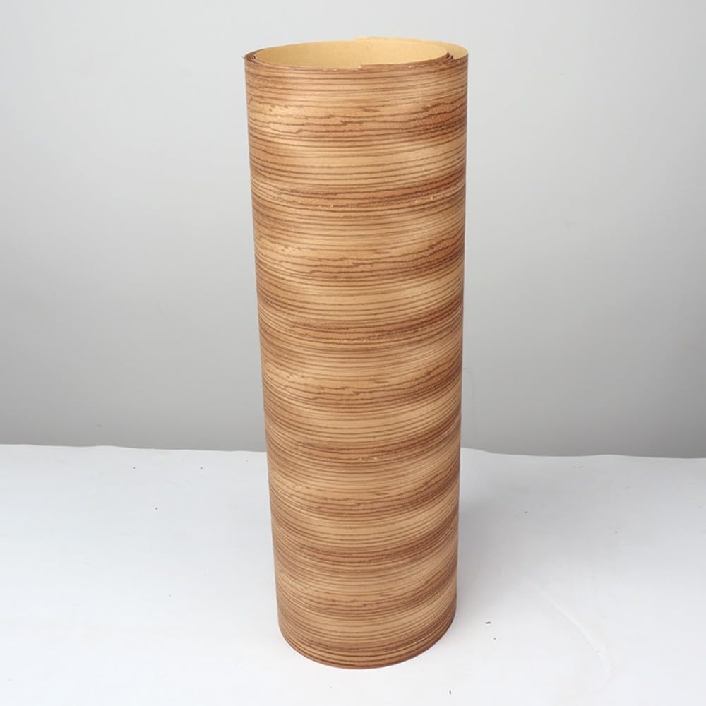Naturalny fornir z drewna zebry, arkusze do renowacji mebli, 60 x 250 cm, drewniany materiał DIY, na głośnik, do szafek, półek stołowych, kuchni, hotelu (płaskie cięcie)