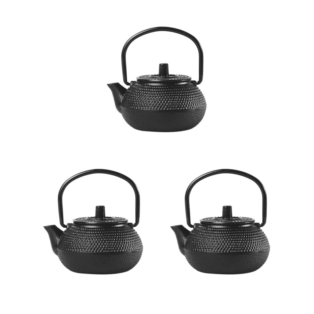 Lot de 3 mini théières en fonte durable style japonais 50 ml