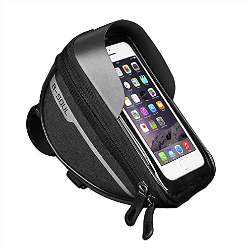 XINKEJI Bike Phone Front Frame Bag - Bicycle Bag Waterproof Bicycle Cycling Phone Case Holder Phone Accessories Bag with Reflective Tape for iPhone Plus xs max Fit 6.9â€™â€™