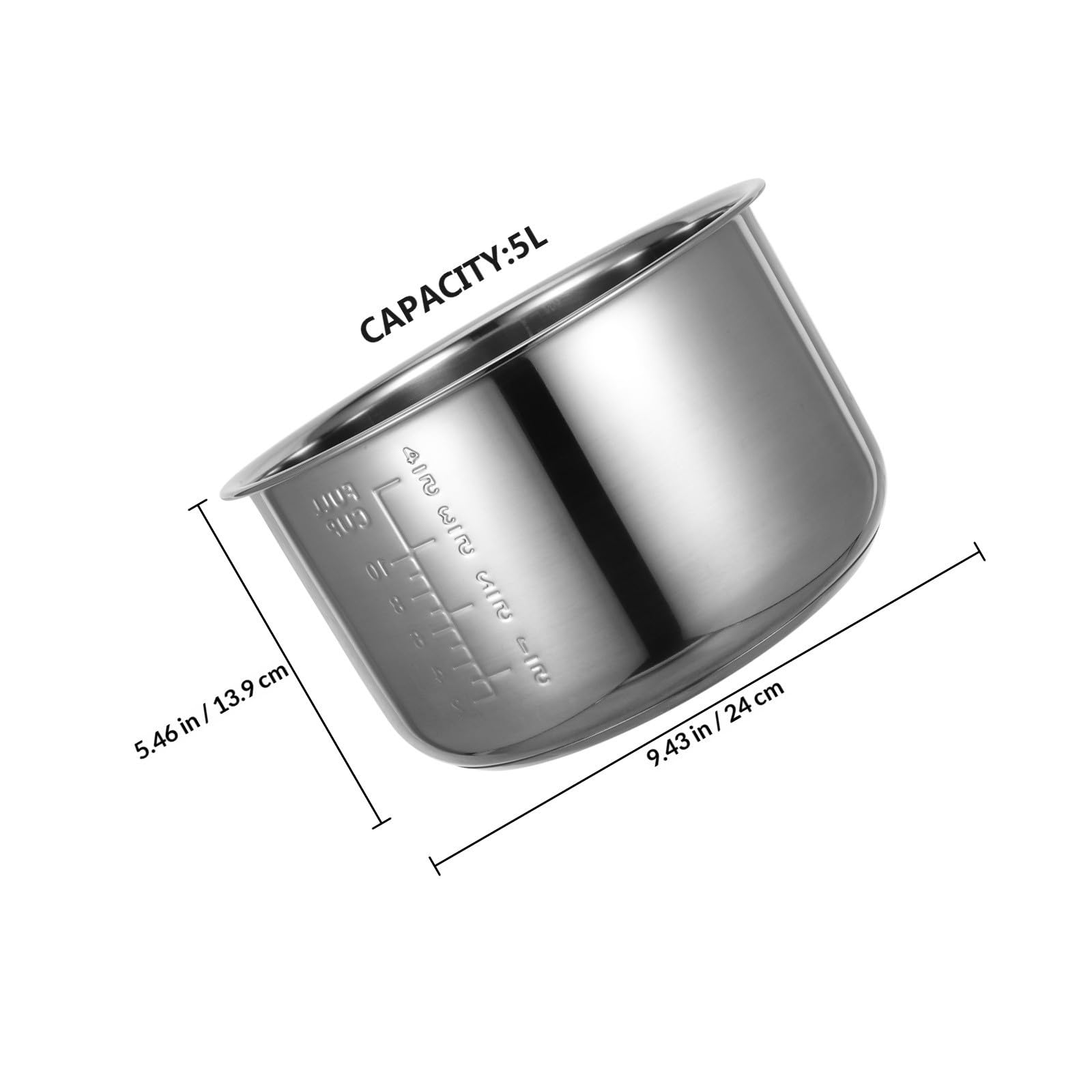 Repuesto de Olla Arrocera 5l de Acero Inoxidable, Plata