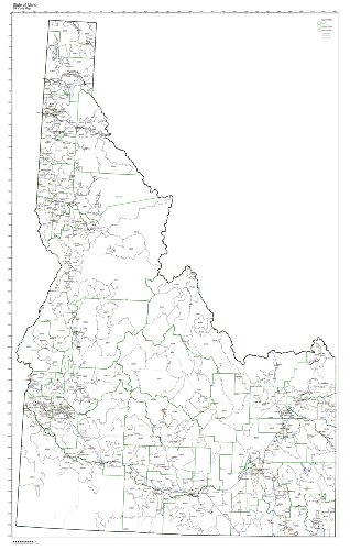 ZIP Code Map State of Idaho Laminated