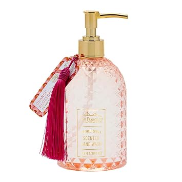 San Francisco Soap Company Tassel Hand Soap - Orange Blossom Musk | 20.5 Fl Oz | All Natural Decorative Hand Soap | Gentle & Hydrating |