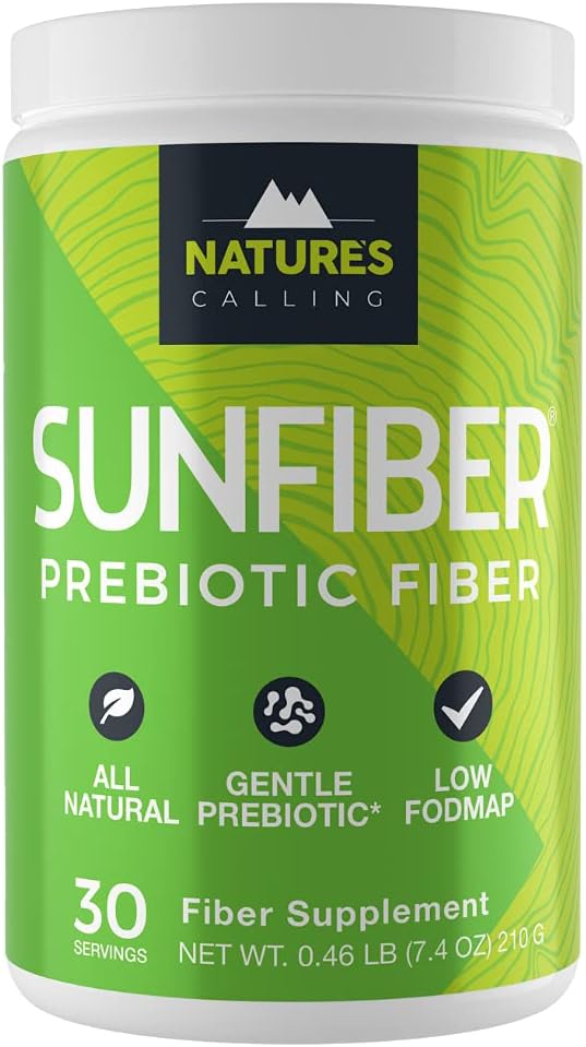 - All-Natural Fiber Supplement | Gentle | Non-GMO | Low-FODMAP | Sunfiber | Prebiotic, 30 Servings (7.4 oz)