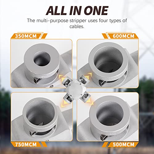 Cable Stripper Tool, Cable Stripping Tool With High Strength Carbon Blades, Wire Stripper, Effective Large Cable Stripper Tool For Removing The Insulation Of 350Mcm, 500Mcm, 600Mcm, And 750Mcm Cables #TOP2