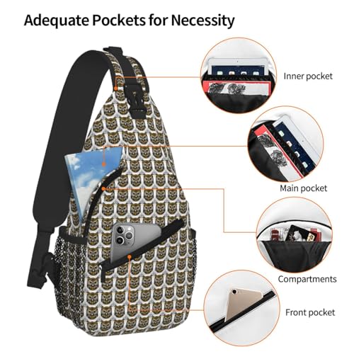 Mochila diagonal ligera de búho para evitar el dolor de espalda 5