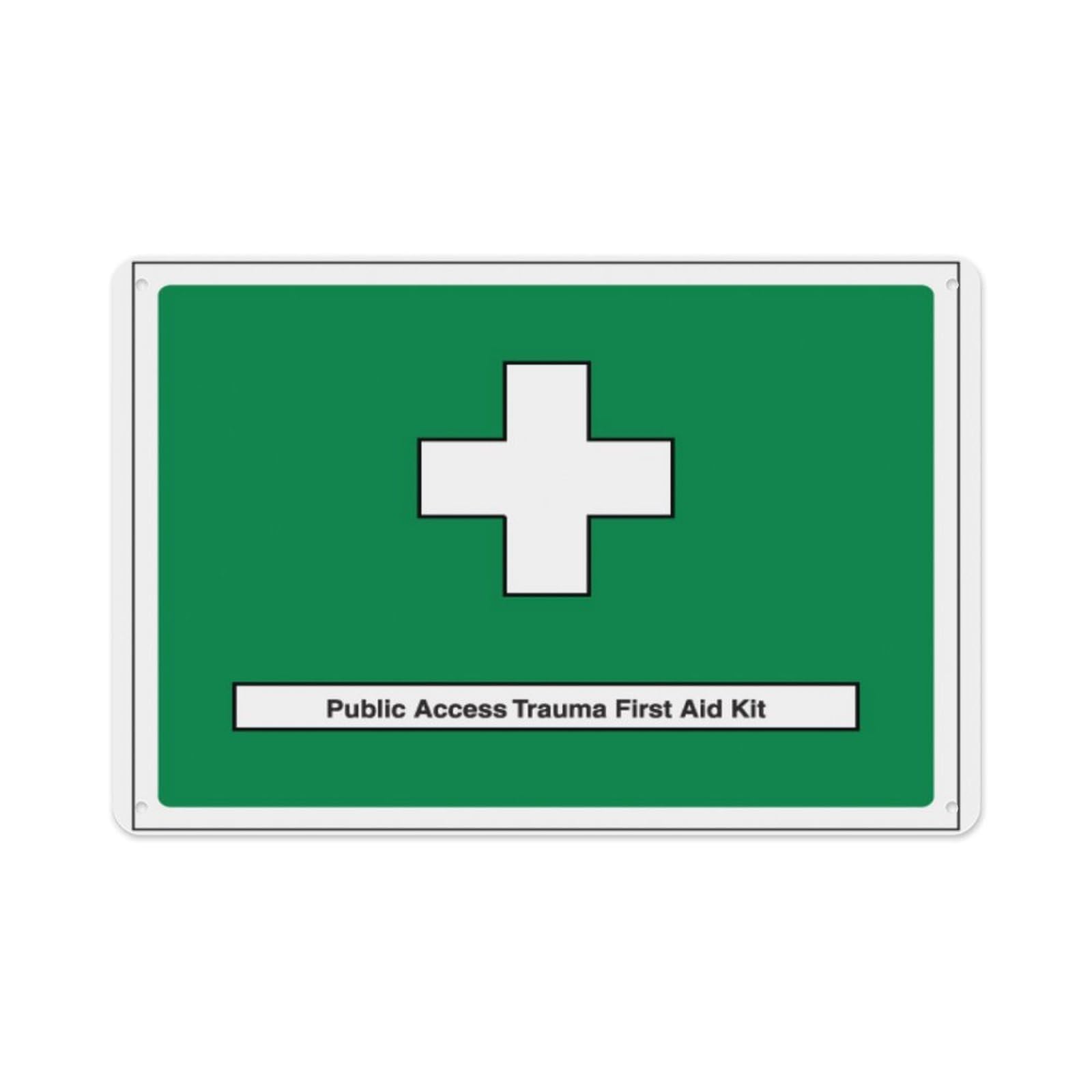 peiyeety Public Access Trauma First Aid Kit Aluminum Tin Warning Signs For Home Outdoor Garden 8X12 Inches