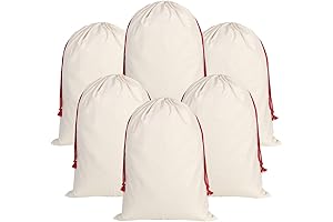 6 Pack Large Christmas Bag Santa Sacks Xmas Canvas Cotton Xmas Sack...