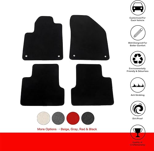 Miniatura 2 de IKON MOTORSPORTS, Alfombrillas de nailon para automóvil compatibles con Jeep Cherokee 4DR 2014-2023, alfombras negras de automóvil de pasajeros