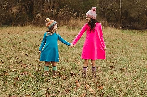 City Threads Girls' Cotton Long Sleeve Dress for School Party Dress Play Base Layer for Sensitive Skin SPD Sensory Friendly, Hot Pink, 102
