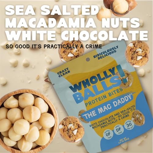 Image of Wholly Balls Protein Bites a€ inch Healthy Plant-Based Snack | High Protein, Low Sugar, Gluten-Free Energy Balls (Pack of 3, Classic Combo Bundle)