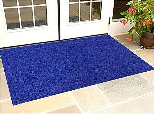 Image of Kuber Industries - CTKTC039986 Polyvinyl Chloride Anti Slip Large Size Rubber Floor /Door Mat (Blue, 2x4 Feet)