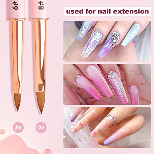 Set de 5 brochas acrílicas para uñas miniatura 4